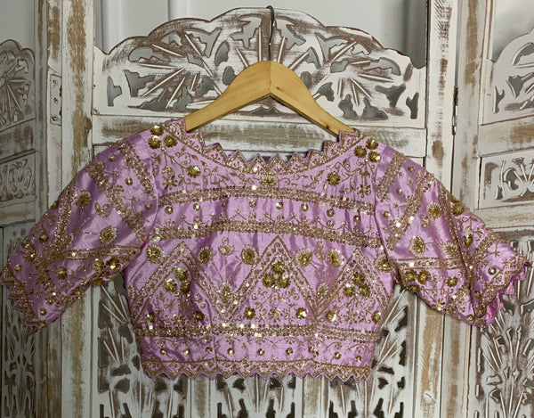 Hand embroidered onion pink Lehnga set