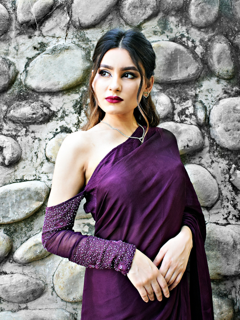 Purple Saree