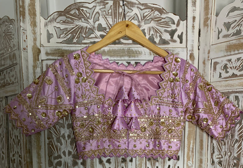 Hand embroidered onion pink Lehnga set