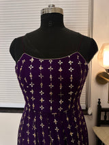Deep purple Anarkali set