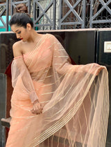 Peach  Gota Work Saree
