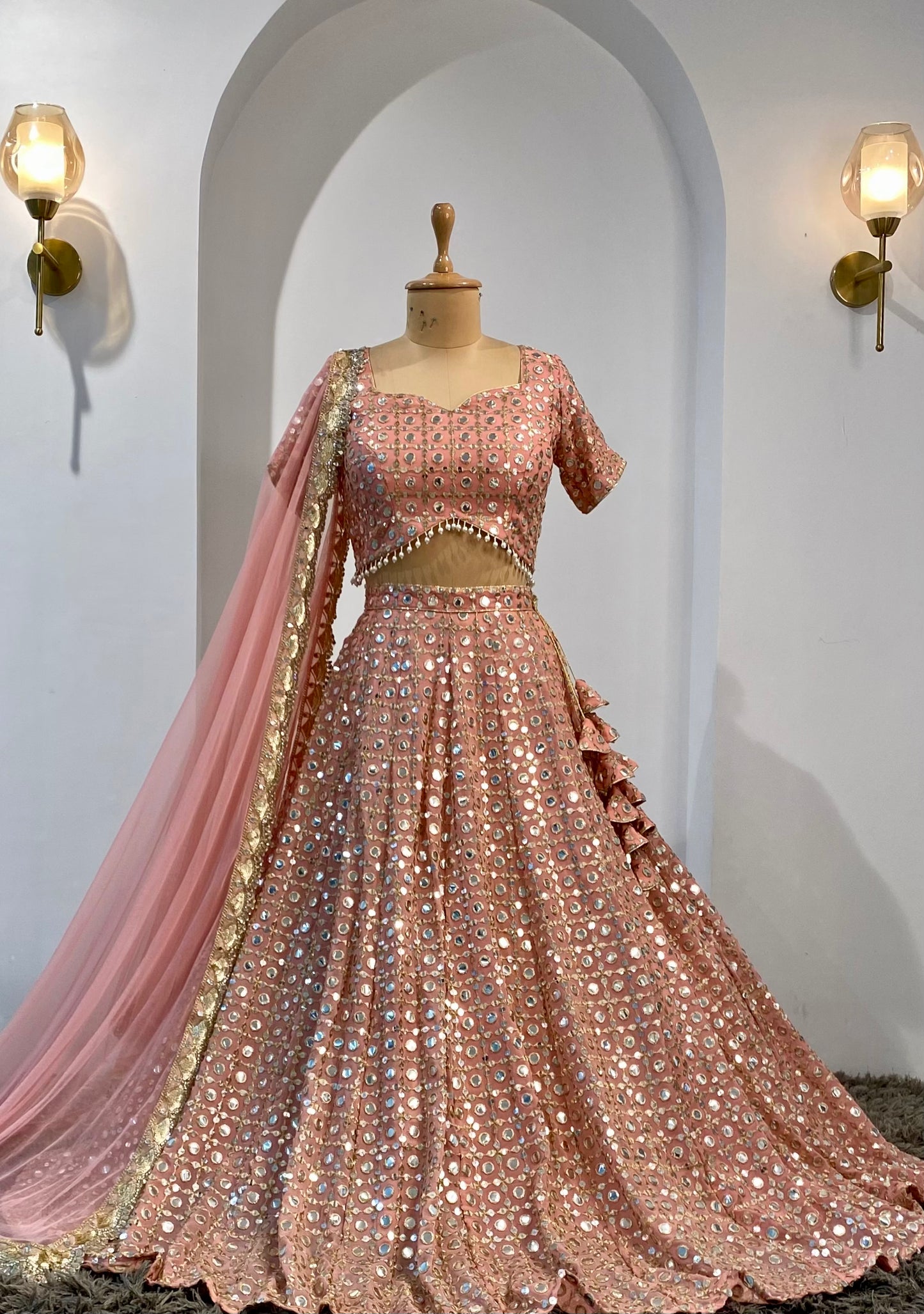 Peach Lehenga Set