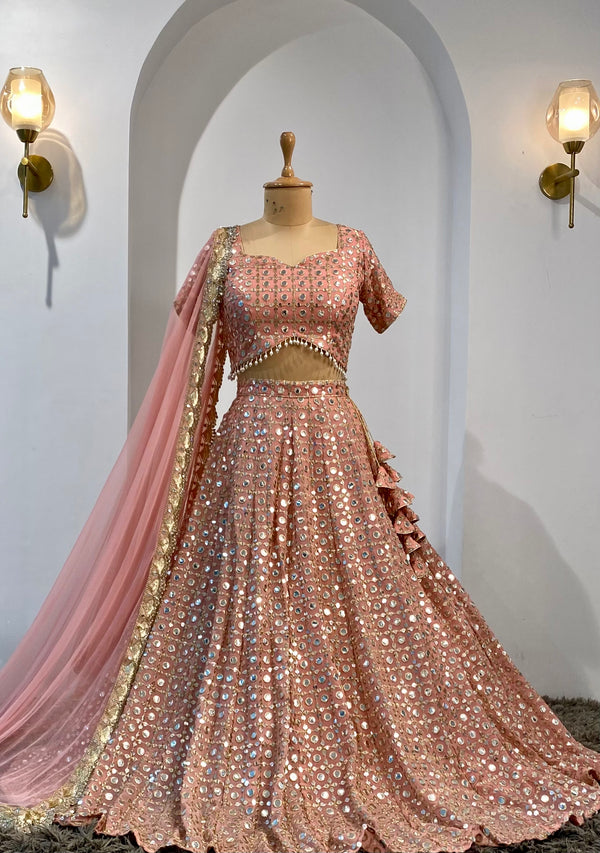 Peach Lehenga Set