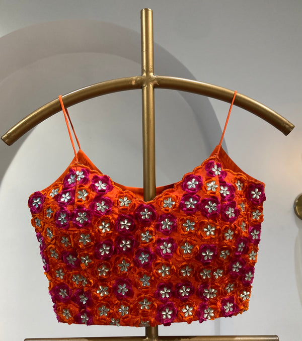 Machine embroidered blouse