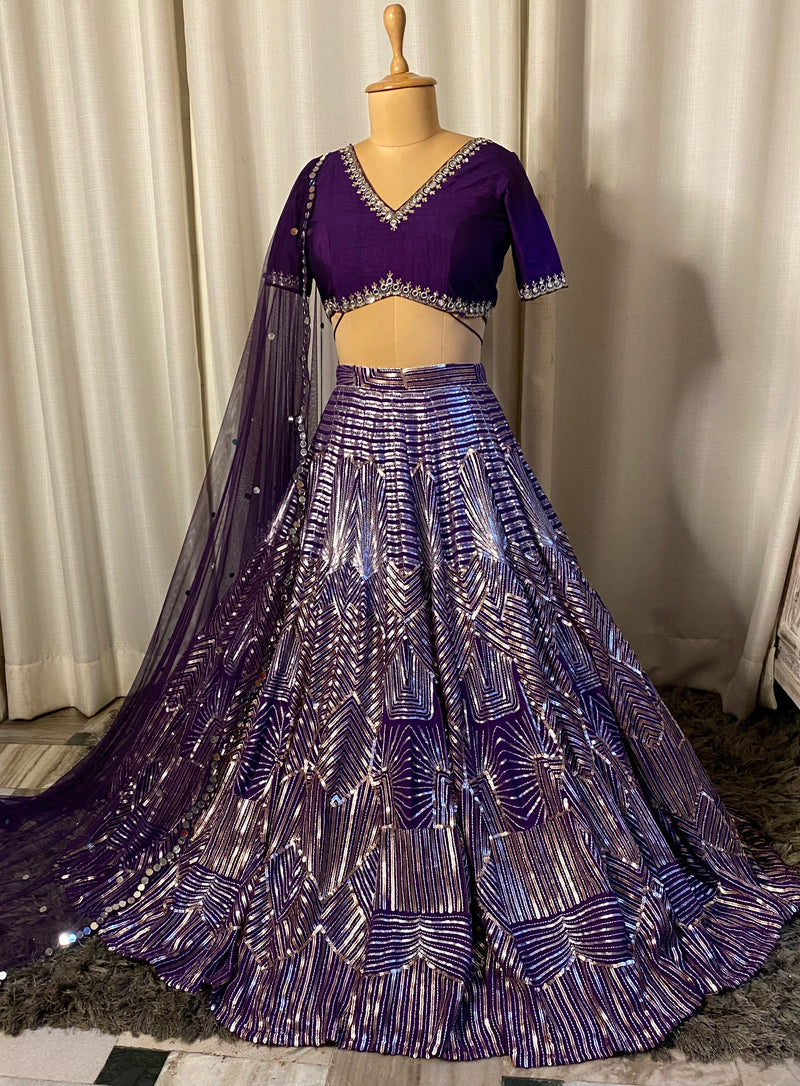 Purple lehnga