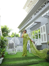 Bright Green Saree with Gota Eork