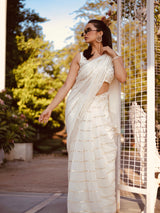 White Gota with Work Saree