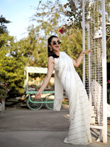 White Gota with Work Saree