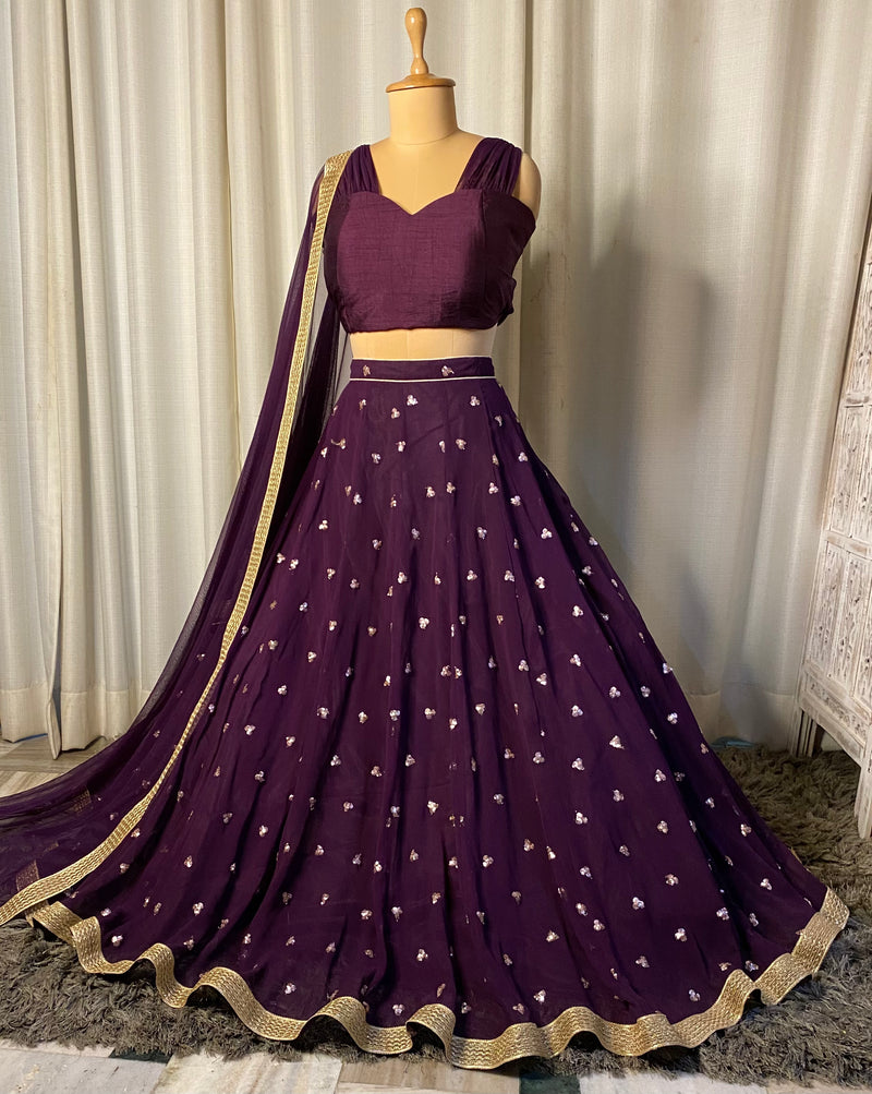 Purple lehnga set