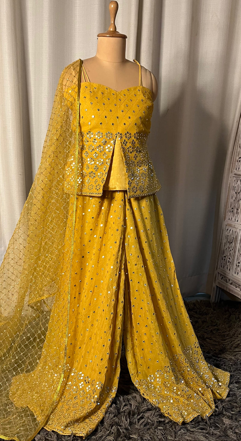 Yellow sharara set