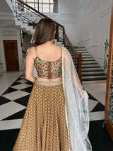 Olive brown lehenga set